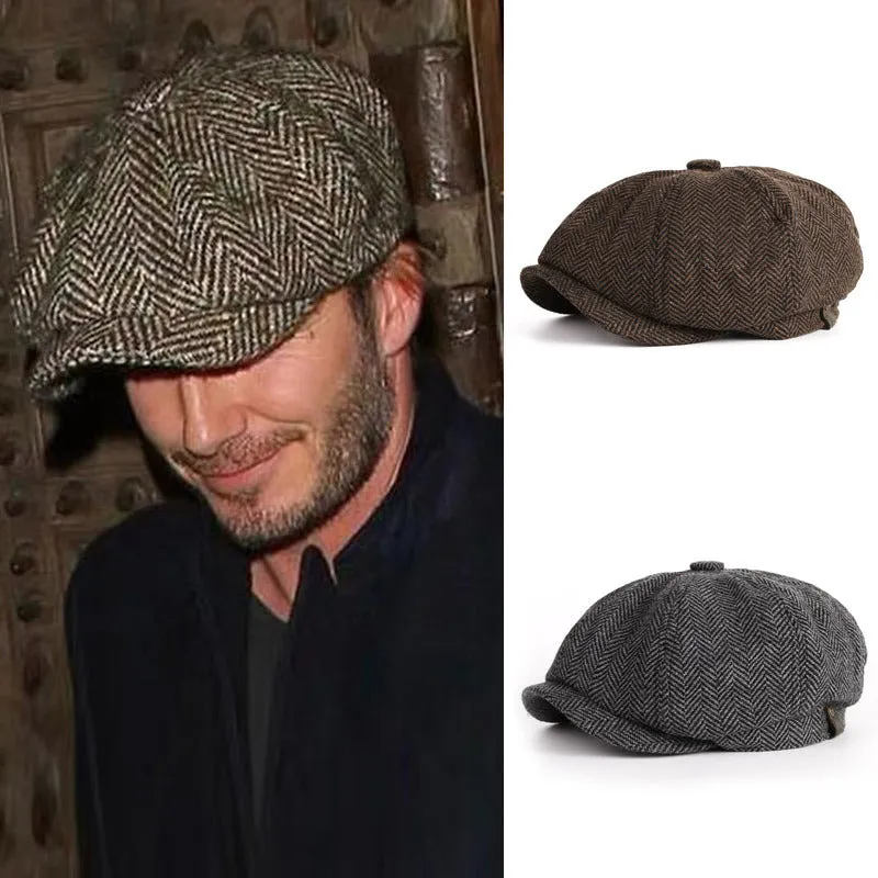 Men’s Vintage Wool Octagonal Beret – Classic British Style