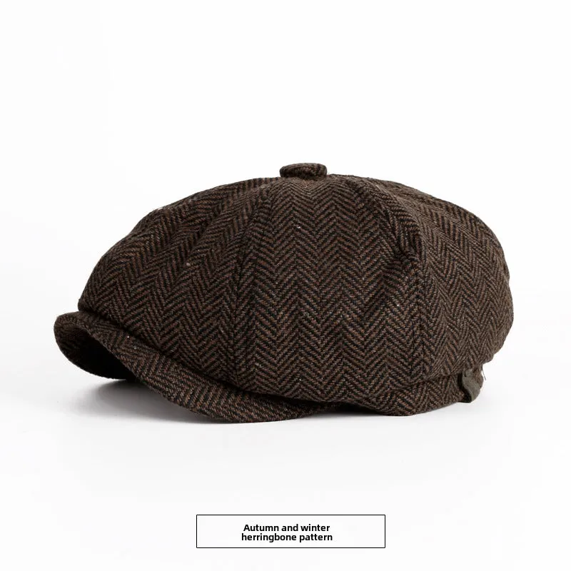 Men’s Vintage Wool Octagonal Beret – Classic British Style