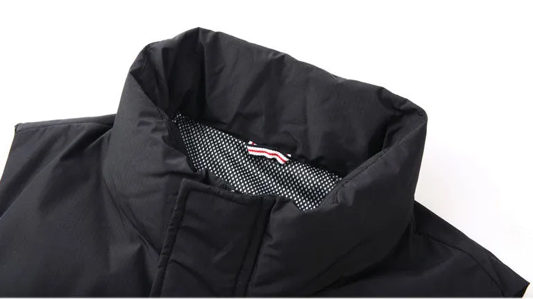 Men's Windproof Puffer Vest with Stand-Up Collar and Easy-to-Clean Material
