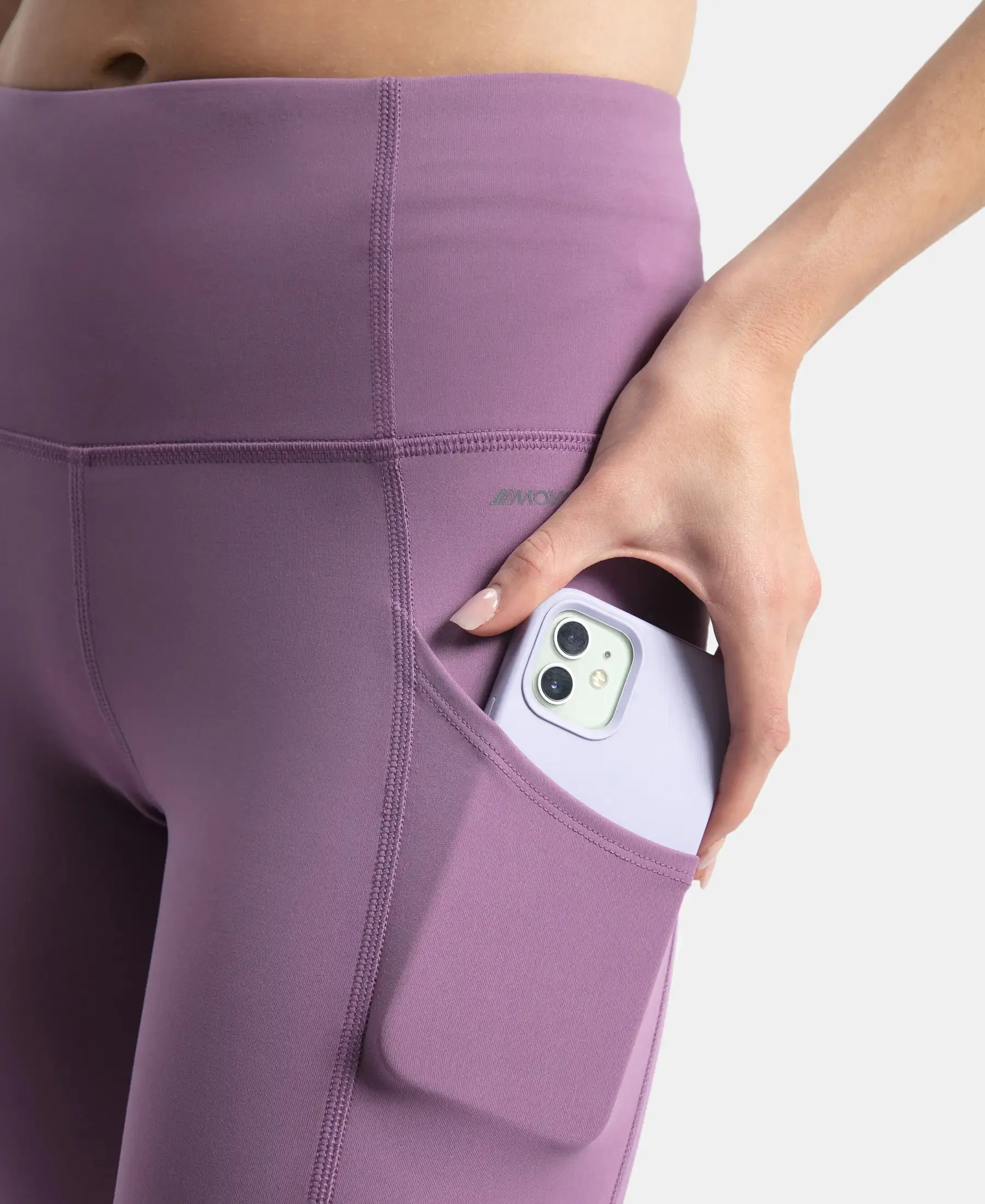 Microfiber Elastane Stretch Slim Fit Shorts with Side Pockets - Chinese Violet