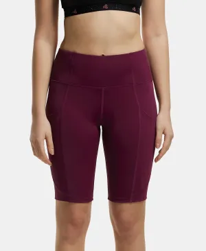 Microfiber Elastane Stretch Slim Fit Shorts with Side Pockets - Grape Wine
