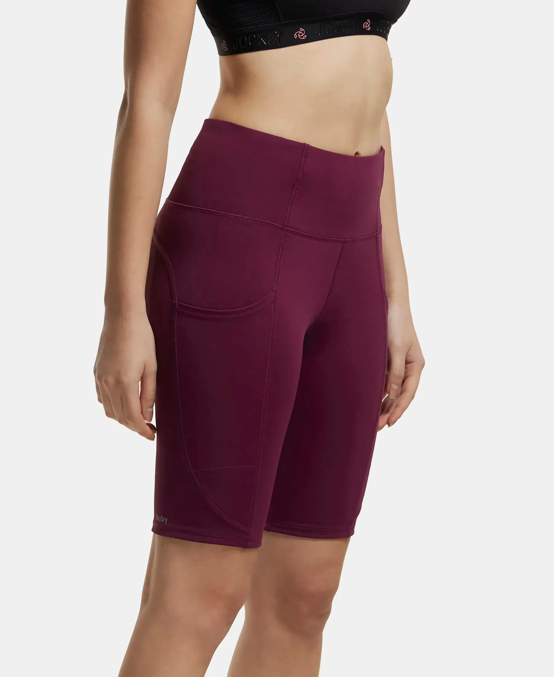 Microfiber Elastane Stretch Slim Fit Shorts with Side Pockets - Grape Wine