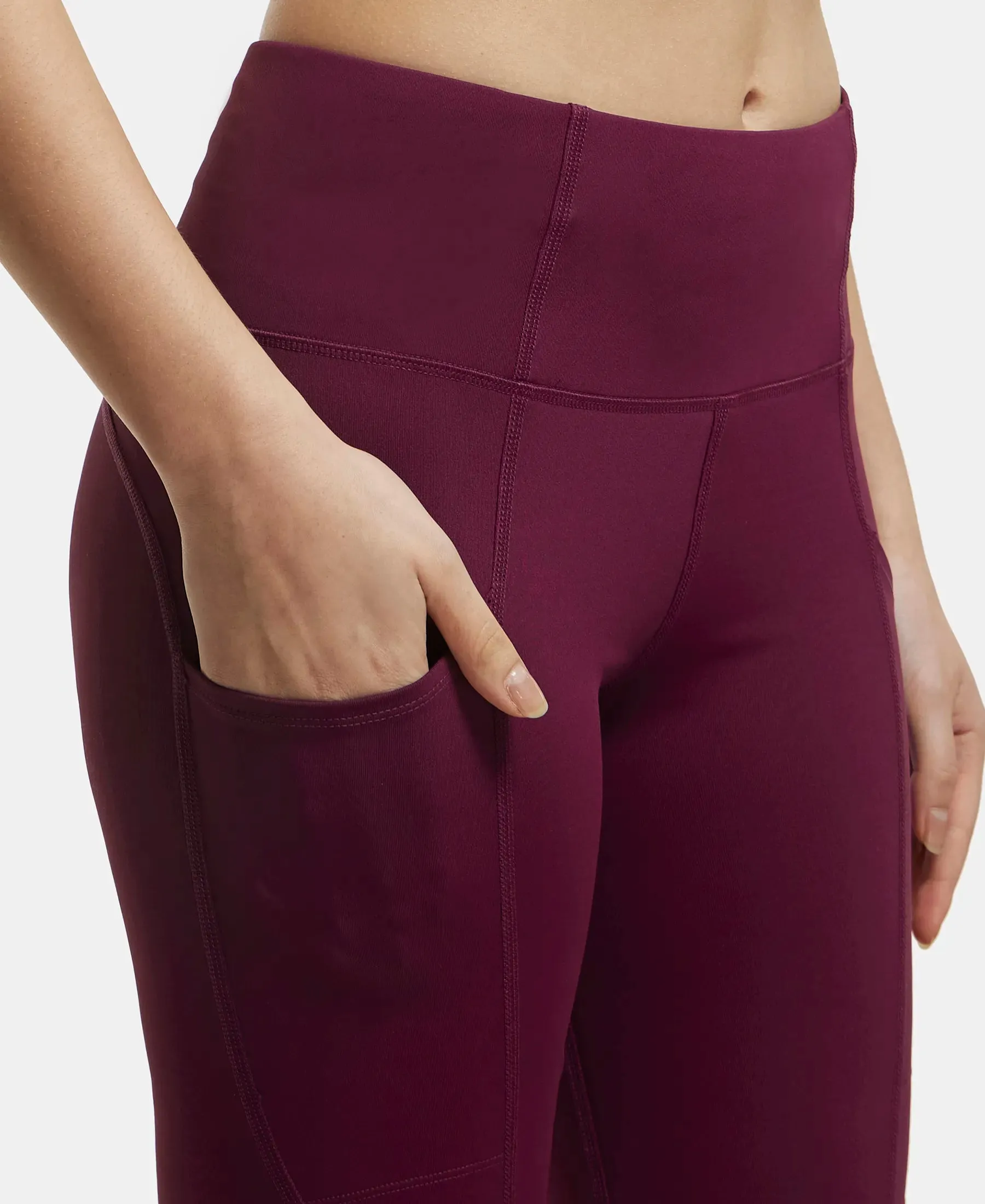 Microfiber Elastane Stretch Slim Fit Shorts with Side Pockets - Grape Wine