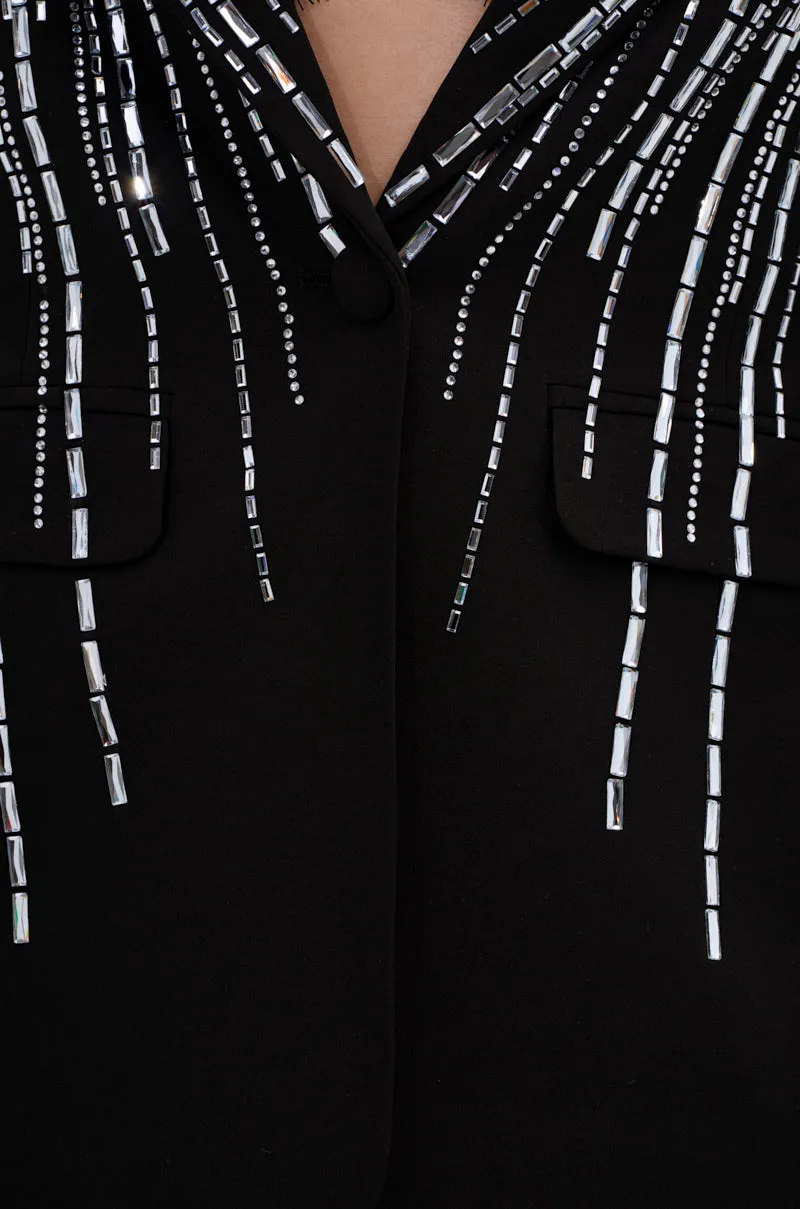 MILA EMBELLISHED BLAZER IN BLACK