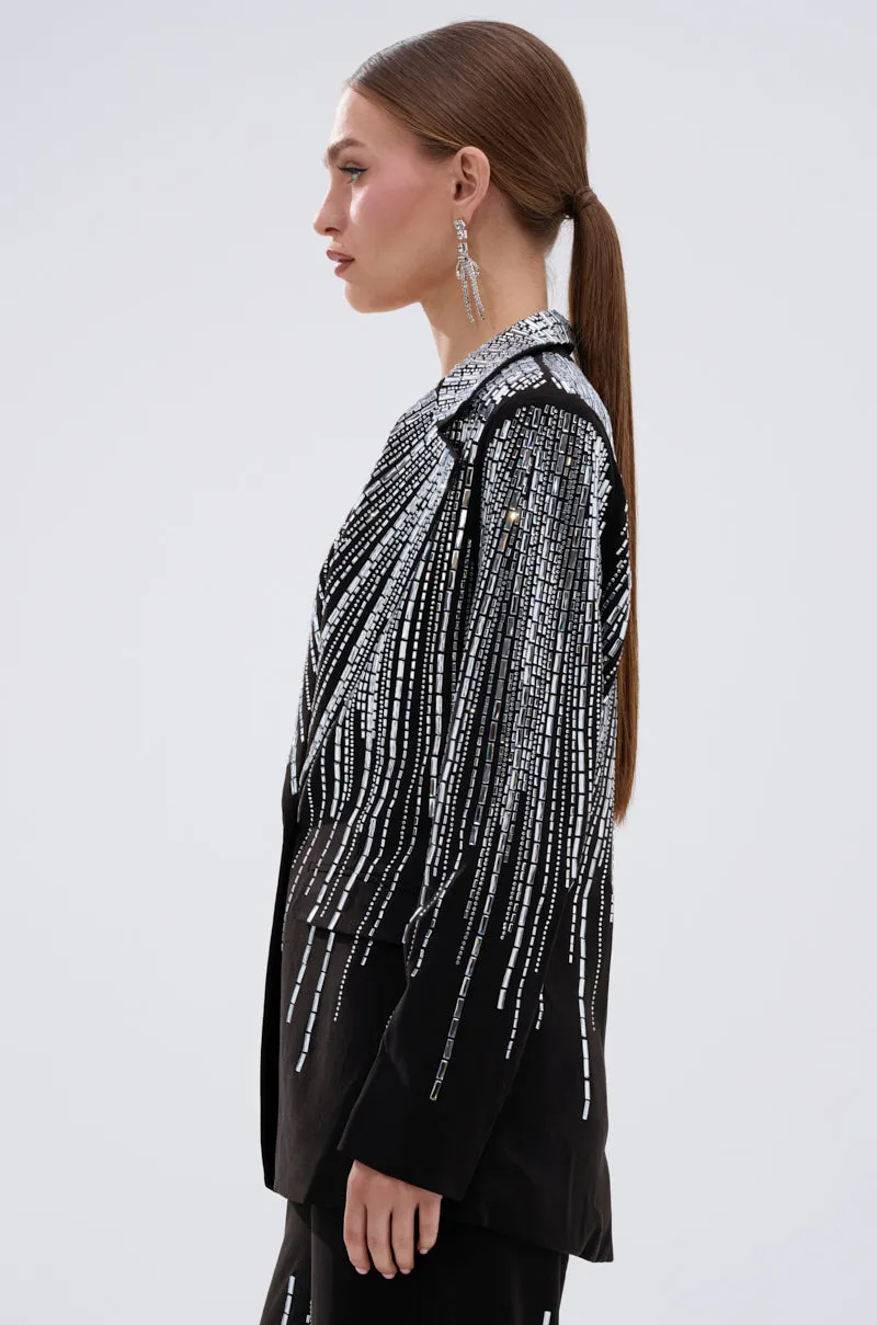 MILA EMBELLISHED BLAZER IN BLACK
