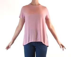 Mister Zimi preowned pink tee shirt top with cute back peek-a-boo size 6