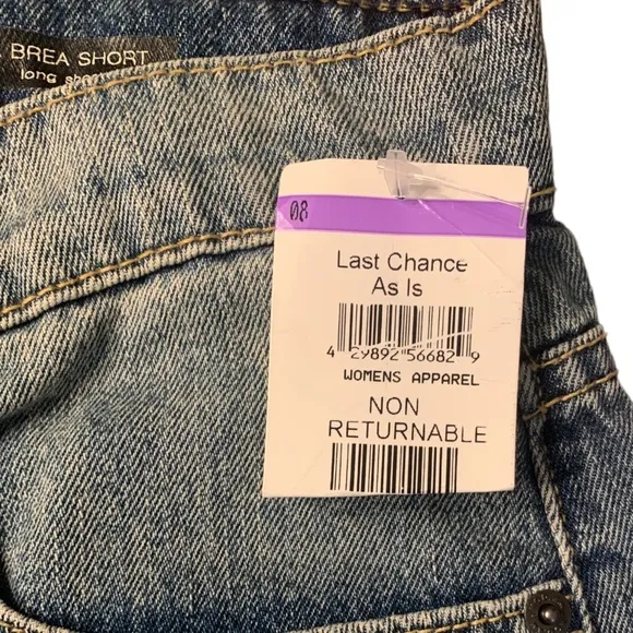 MODERN AMERICAN La Brea Long Shots Denim Bermuda Raw Hem Size 27