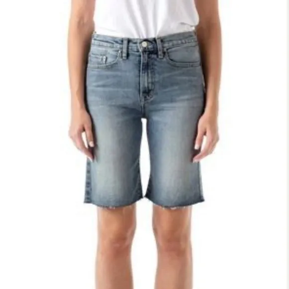MODERN AMERICAN La Brea Long Shots Denim Bermuda Raw Hem Size 27