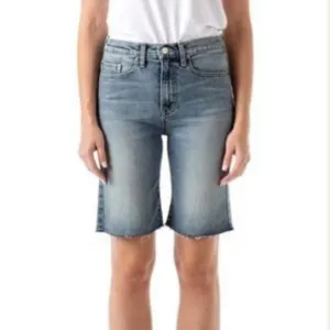 MODERN AMERICAN La Brea Long Shots Denim Bermuda Raw Hem Size 27