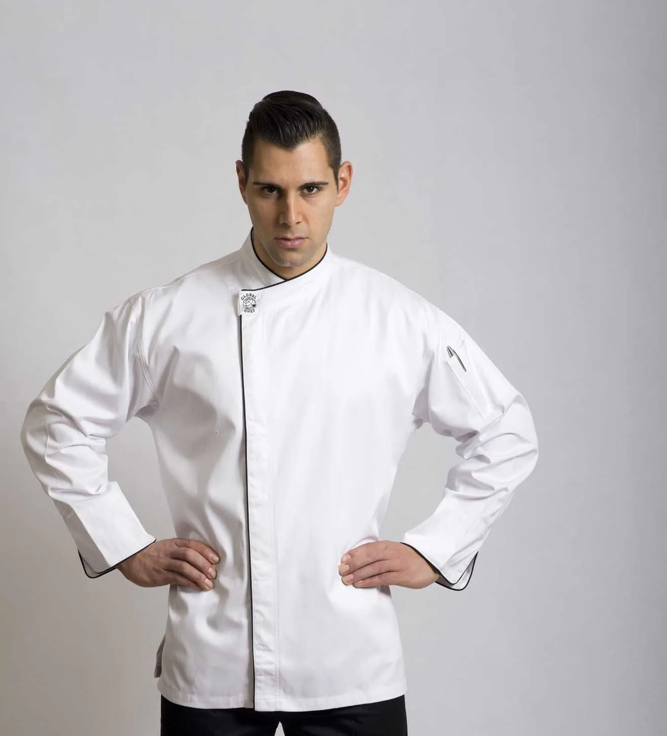 Modern (Black Trim) Long Sleeve Chef Jacket