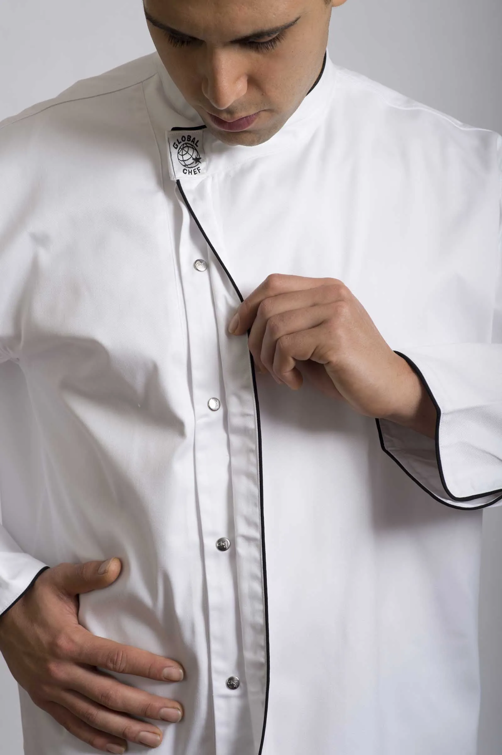Modern (Black Trim) Long Sleeve Chef Jacket