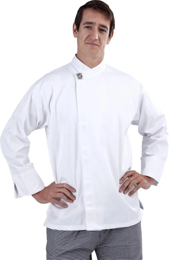 Modern White Long Sleeve Chef Jacket