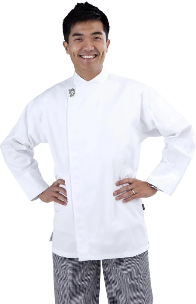 Modern White Long Sleeve Chef Jacket