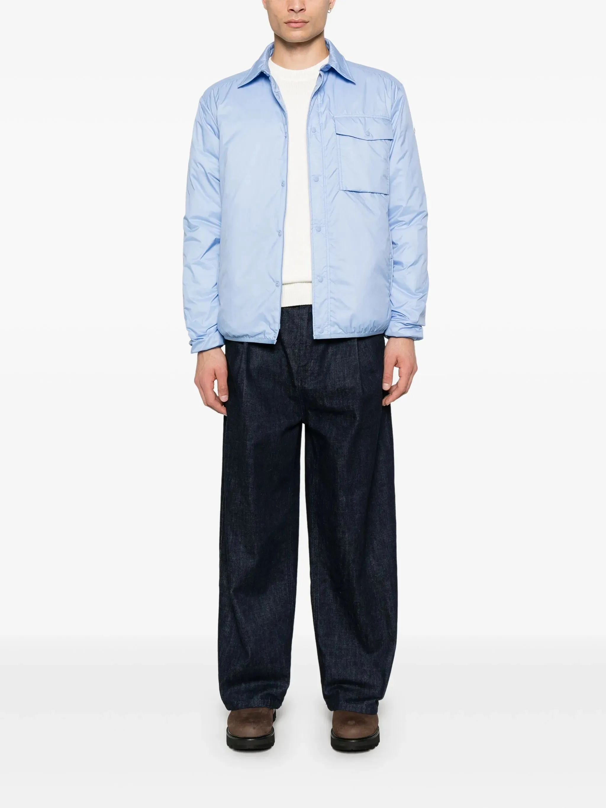 MONCLER Arpont Down Shirt Jacket Light Blue