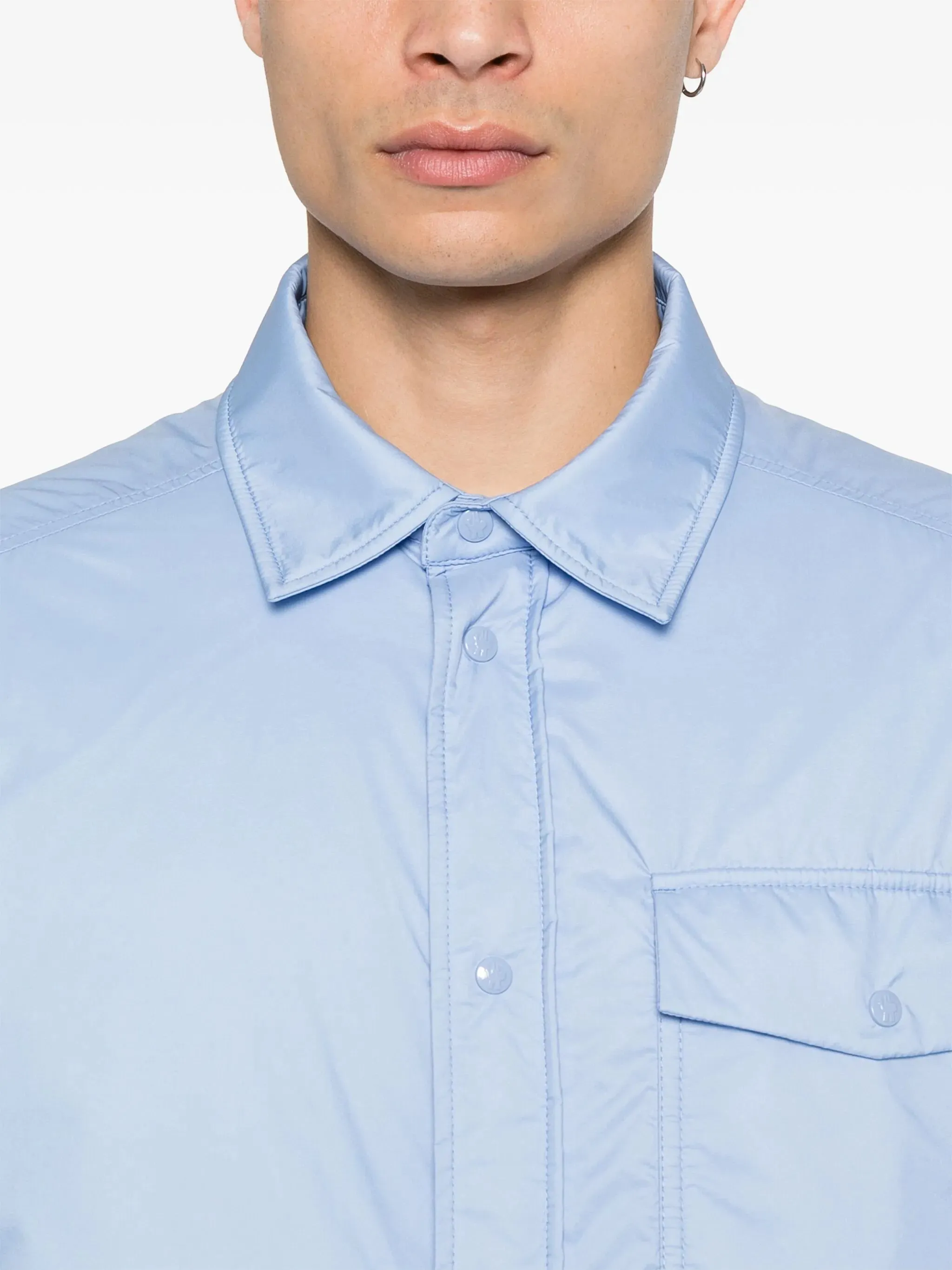 MONCLER Arpont Down Shirt Jacket Light Blue