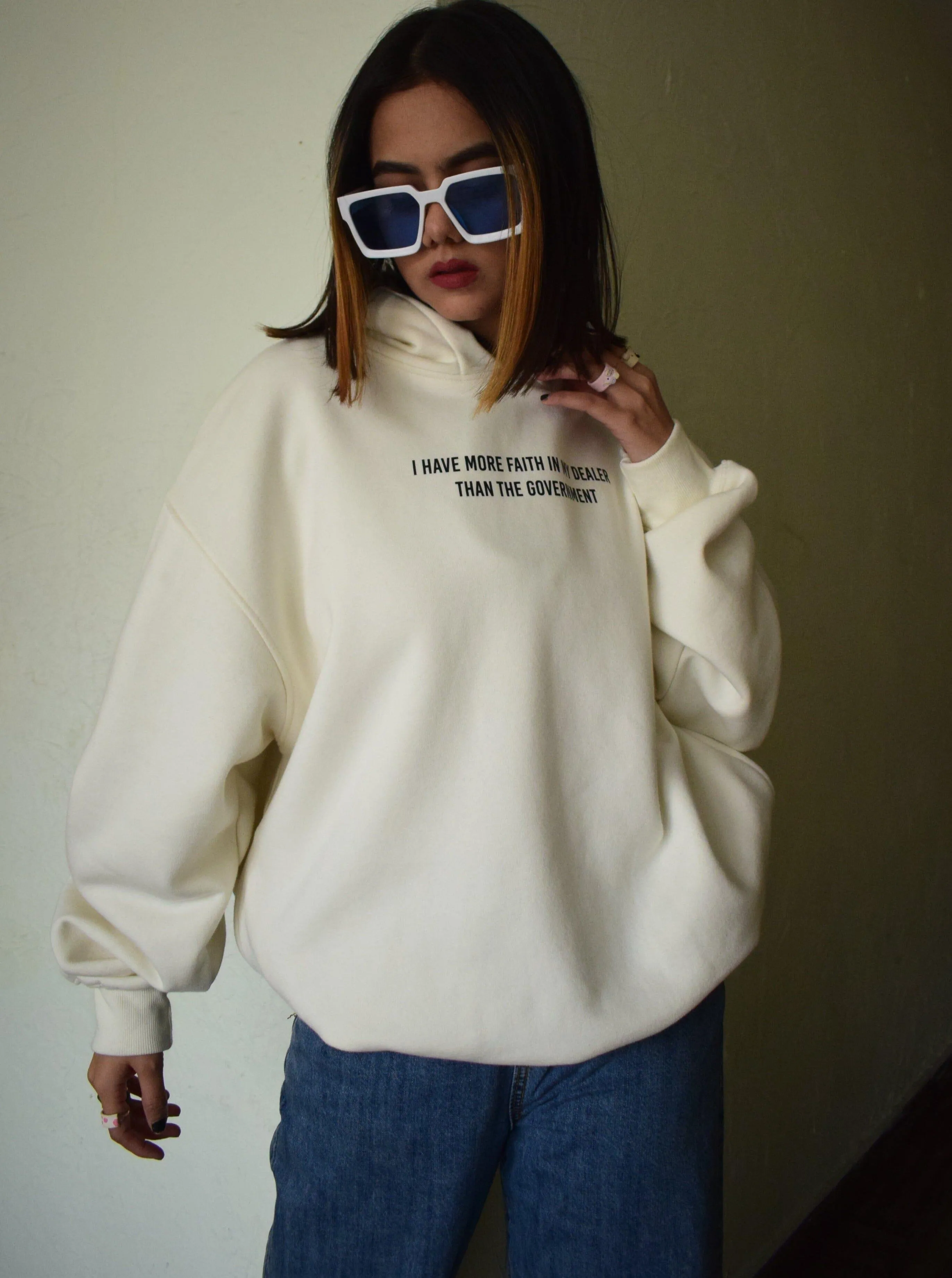 More Faith In My Dealer : Heavyweight Baggy Hoodie For Men and Women