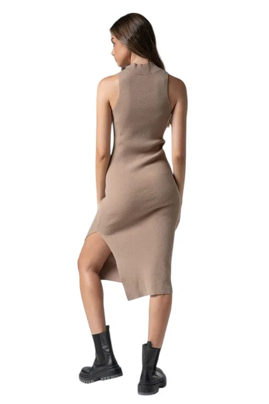 Much To Do Taupe Knit Dress