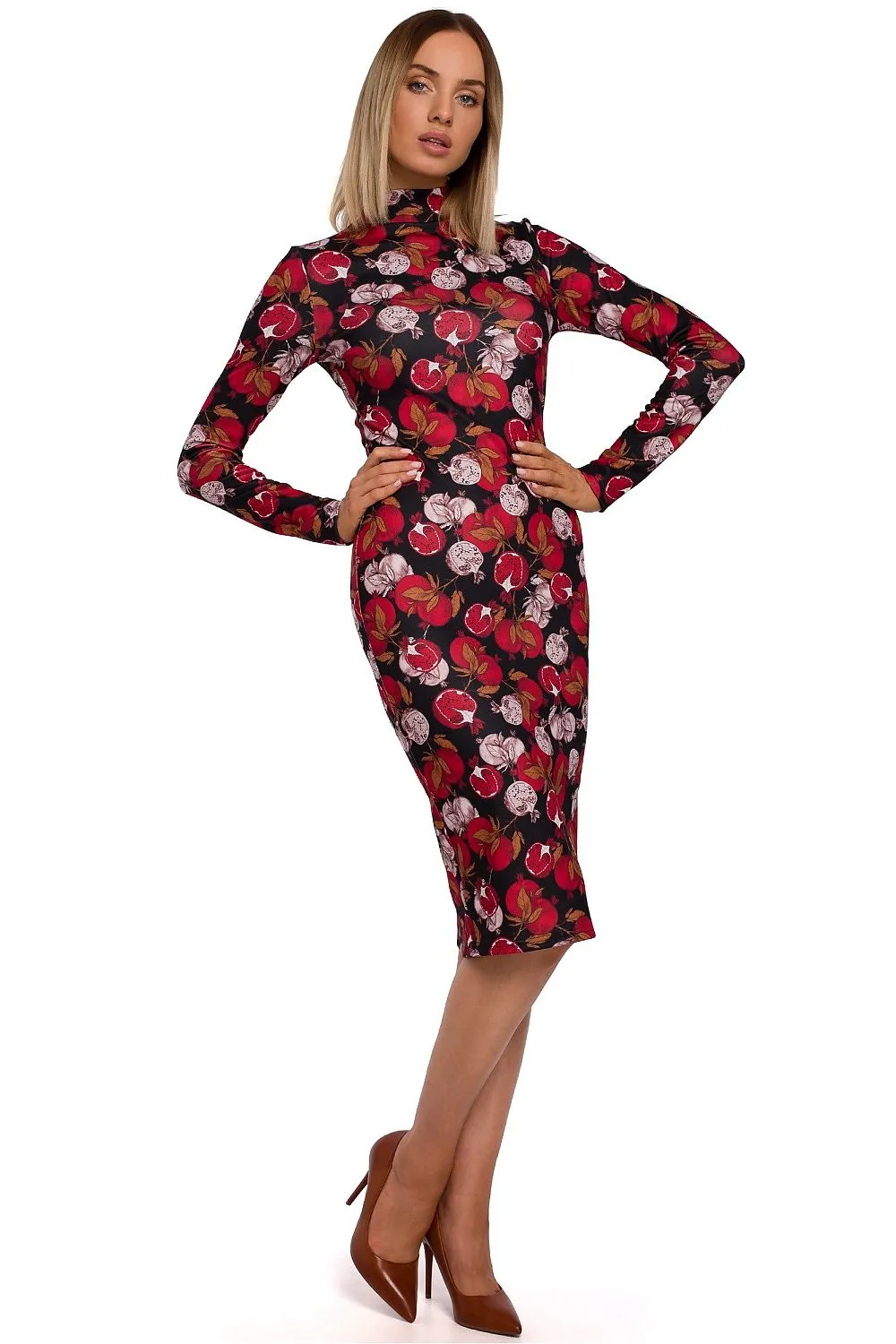 Multicoloured Print Fitted Dress