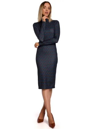 Multicoloured Print Fitted Dress