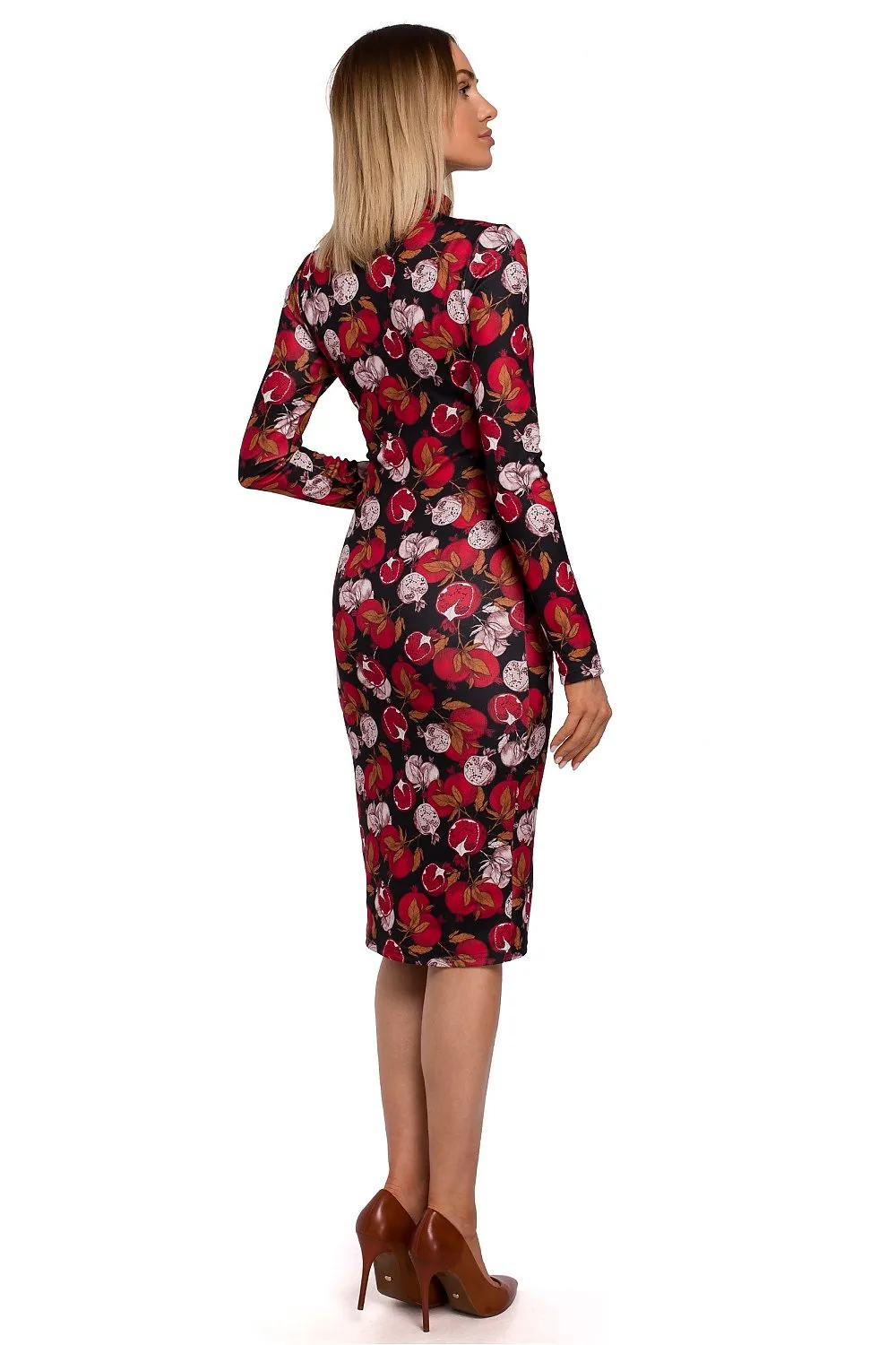 Multicoloured Print Fitted Dress