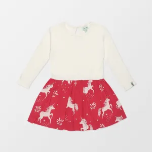 Multicoloured Unicorn Print Dress