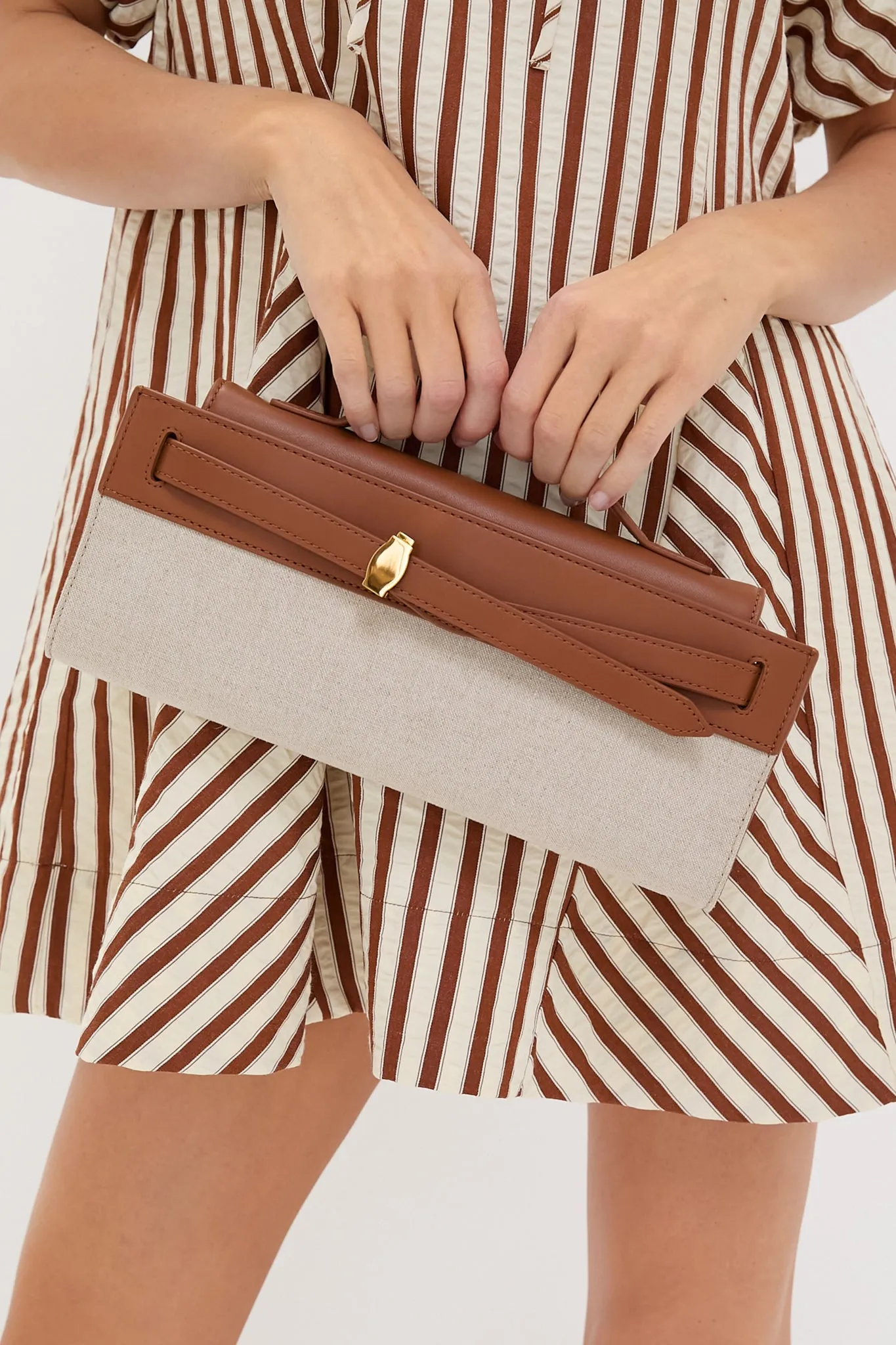 Natural and Hazel Veronica Beard Dash Clutch