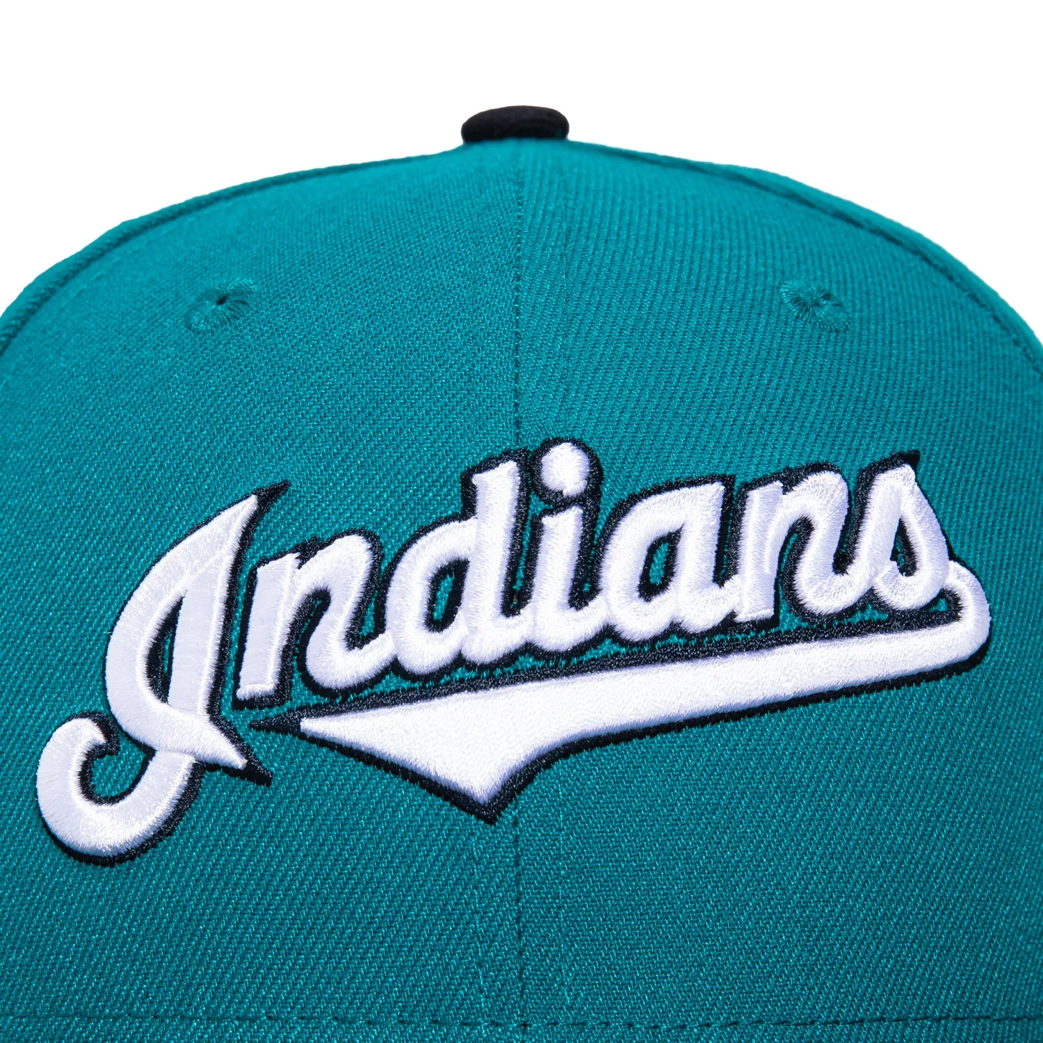 New Era 59Fifty Cleveland Guardians 1995 World Series Patch Script Hat - Teal, Navy