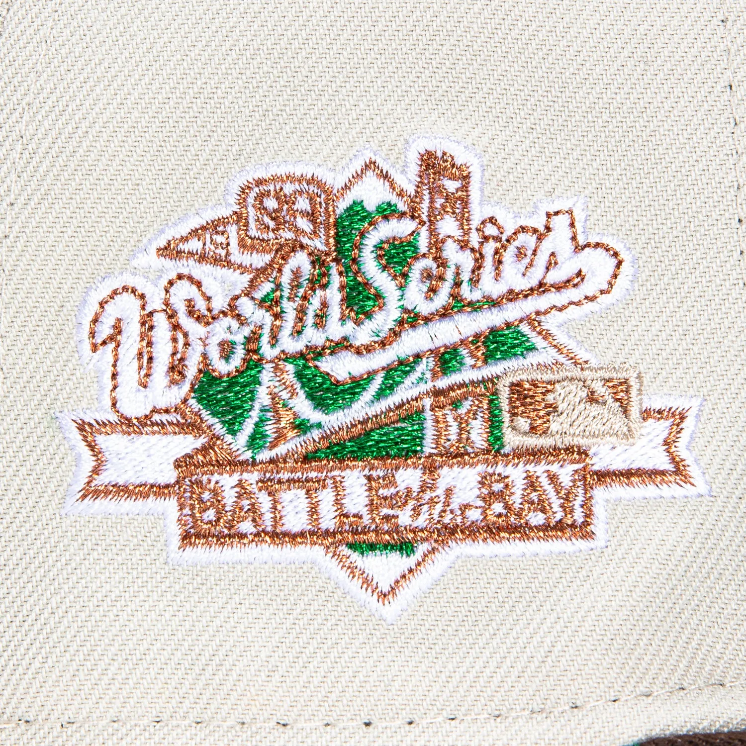 New Era 59Fifty Oakland Athletics Battle of the Bay Patch Script Hat - Stone, Brown, Metallic Copper