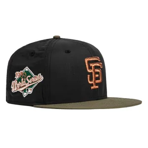 New Era 59Fifty San Francisco Giants 1989 World Series Patch Hat - Black, Olive, Metallic Copper
