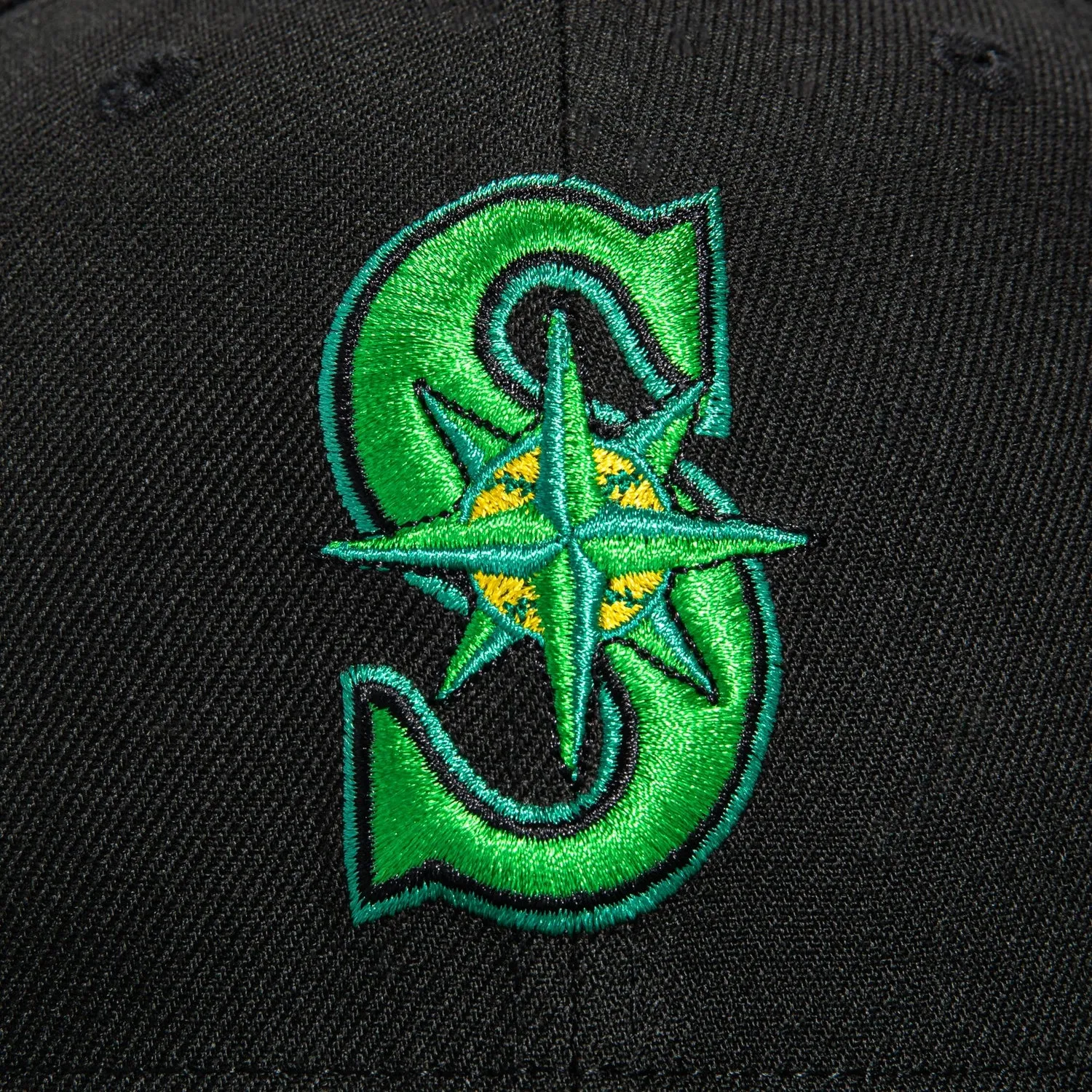 New Era 59Fifty Seattle Mariners 40th Anniversary Patch Hat - Black, Green, Kelly