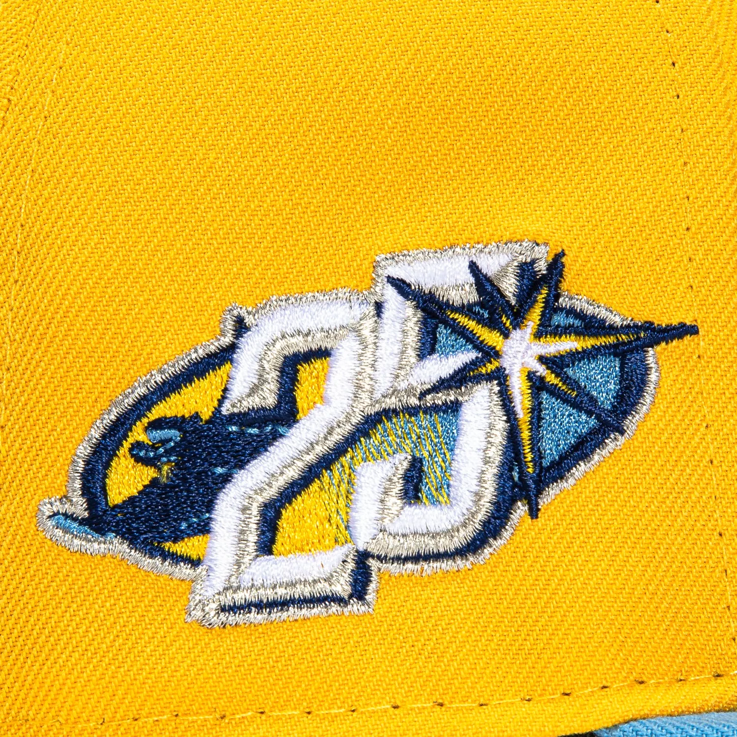 New Era 59Fifty Tampa Bay Rays 25th Anniversary Patch Word Hat - Gold, Light Blue