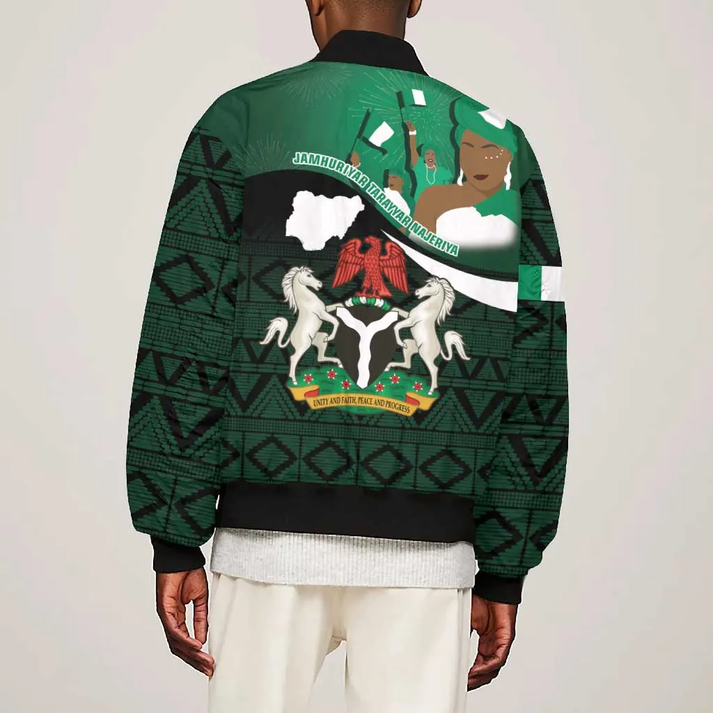 Nigeria Independence Day Bomber Jacket Happy 64 Years Of Anniversary African Pattern LT14