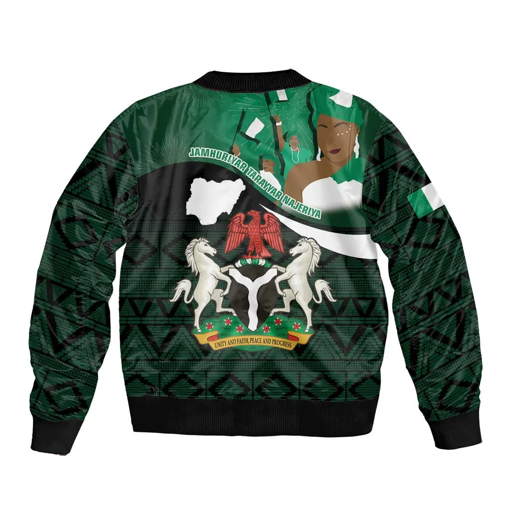 Nigeria Independence Day Bomber Jacket Happy 64 Years Of Anniversary African Pattern LT14