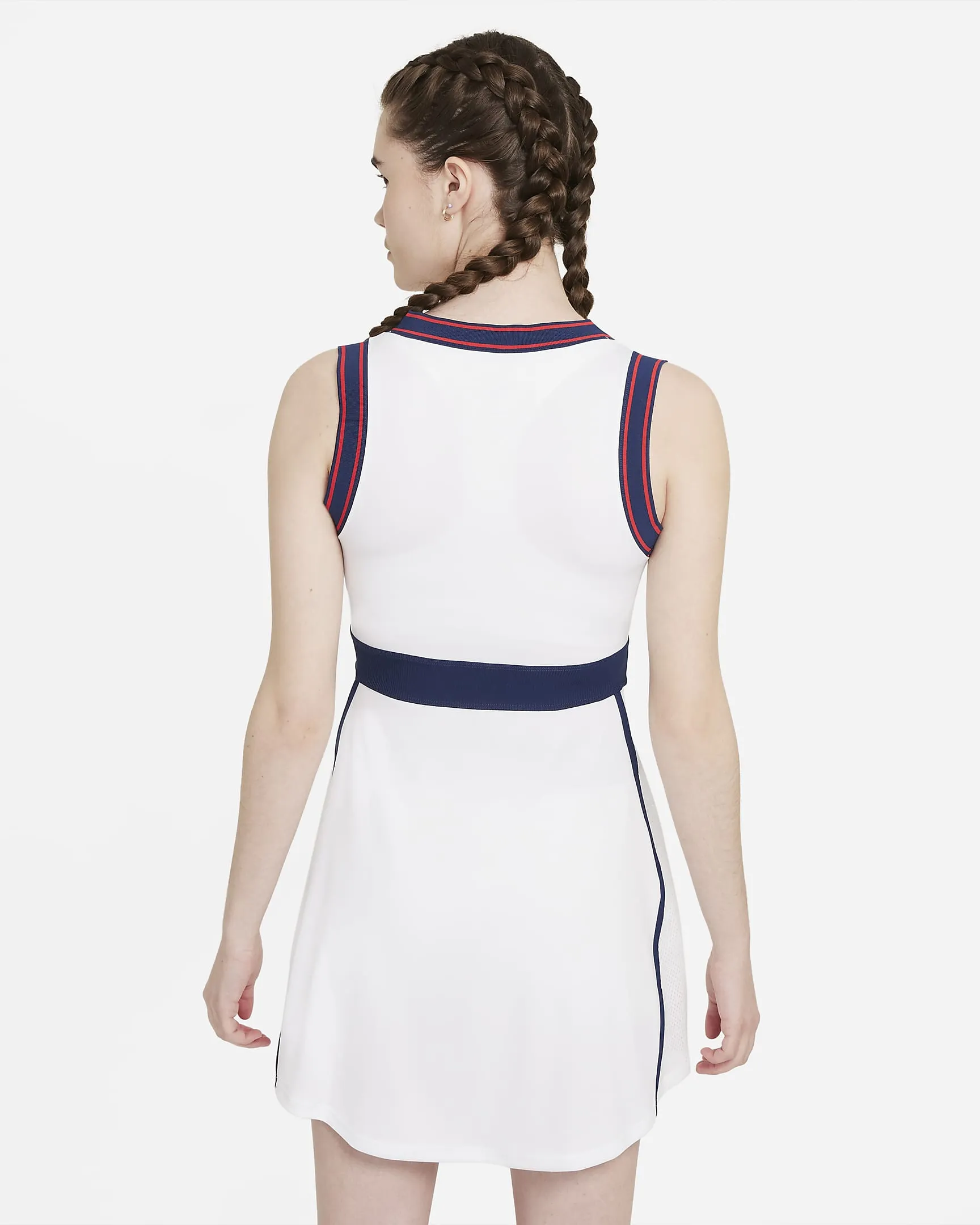 Nike Women's Dri-FIT Slam Dress (White/Binary Blue)