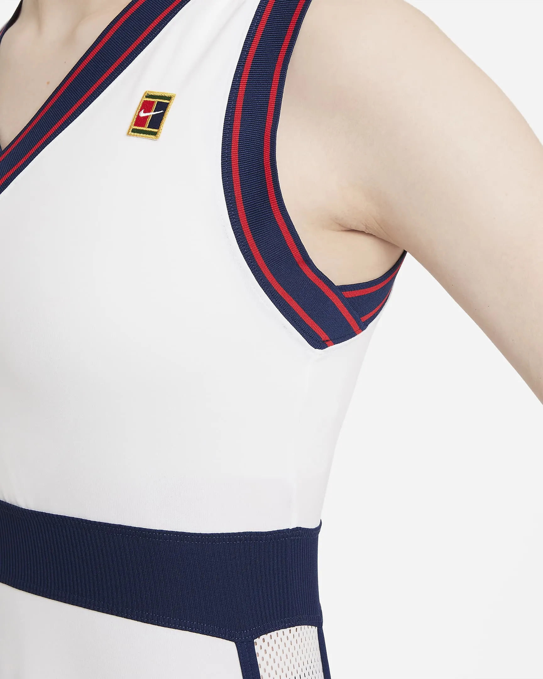 Nike Women's Dri-FIT Slam Dress (White/Binary Blue)