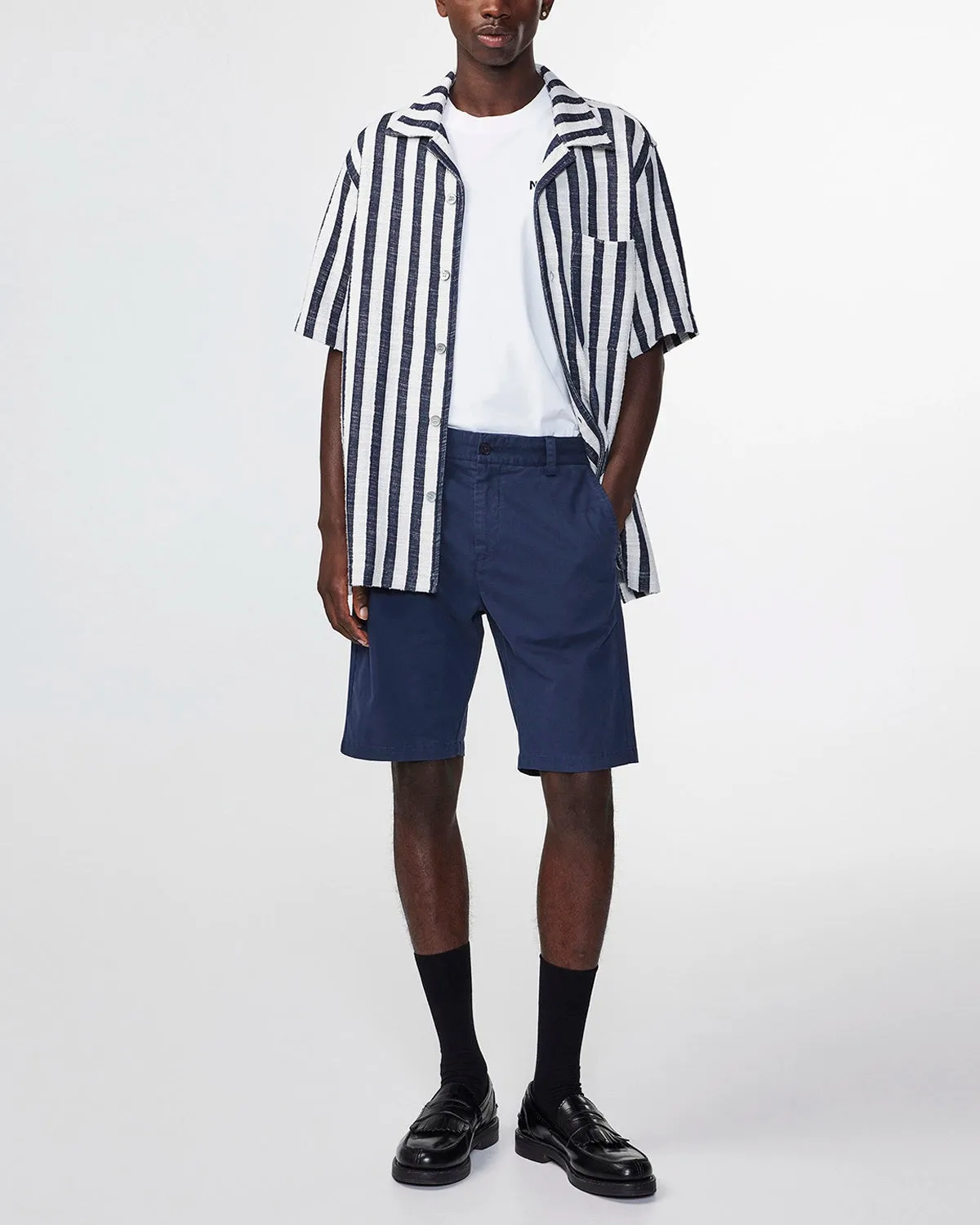 NN07 CROWN STRETCH BRUSHED COTTON TWILL STRAIGHT LEG SHORTS 1090