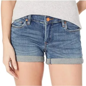 NWT BLANK NYC The Fulton Denim Roll Up Shorts in Blue Steel SIZE 32