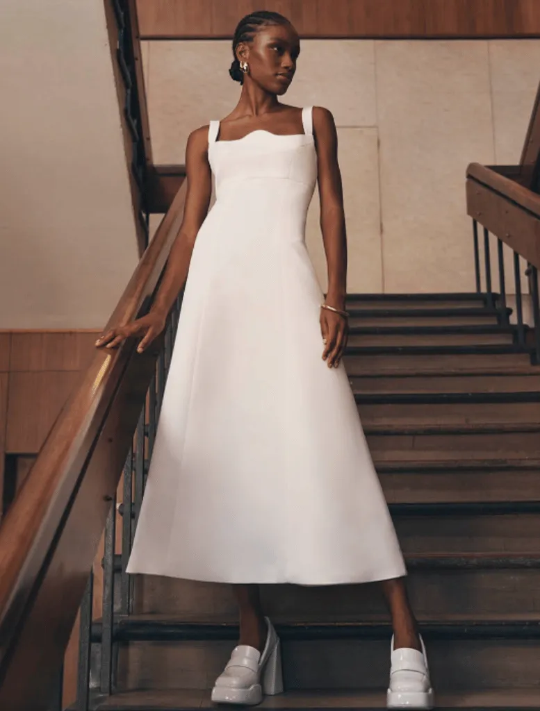 Odette Midi Dress - Snow