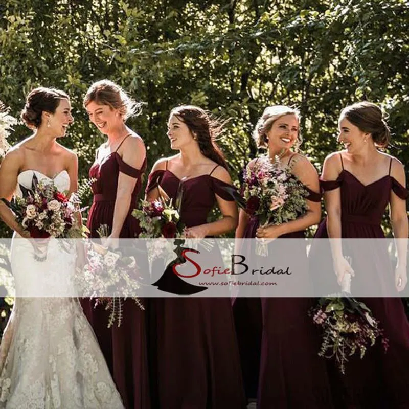 Off Shoulder Bridesmaid Dresses, A-line Bridesmaid Dresses, Long Bridesmaid Dresses, PD0504