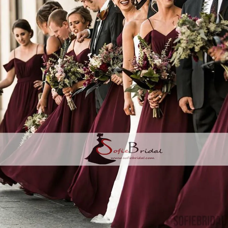 Off Shoulder Bridesmaid Dresses, A-line Bridesmaid Dresses, Long Bridesmaid Dresses, PD0504