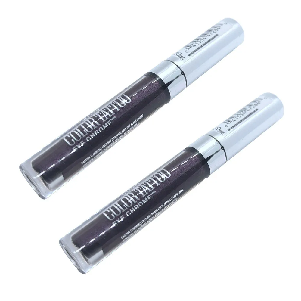 Pack of 2 Maybelline New York Color Tattoo Eye Chrome Eyeshadow, Sharp Purple 570