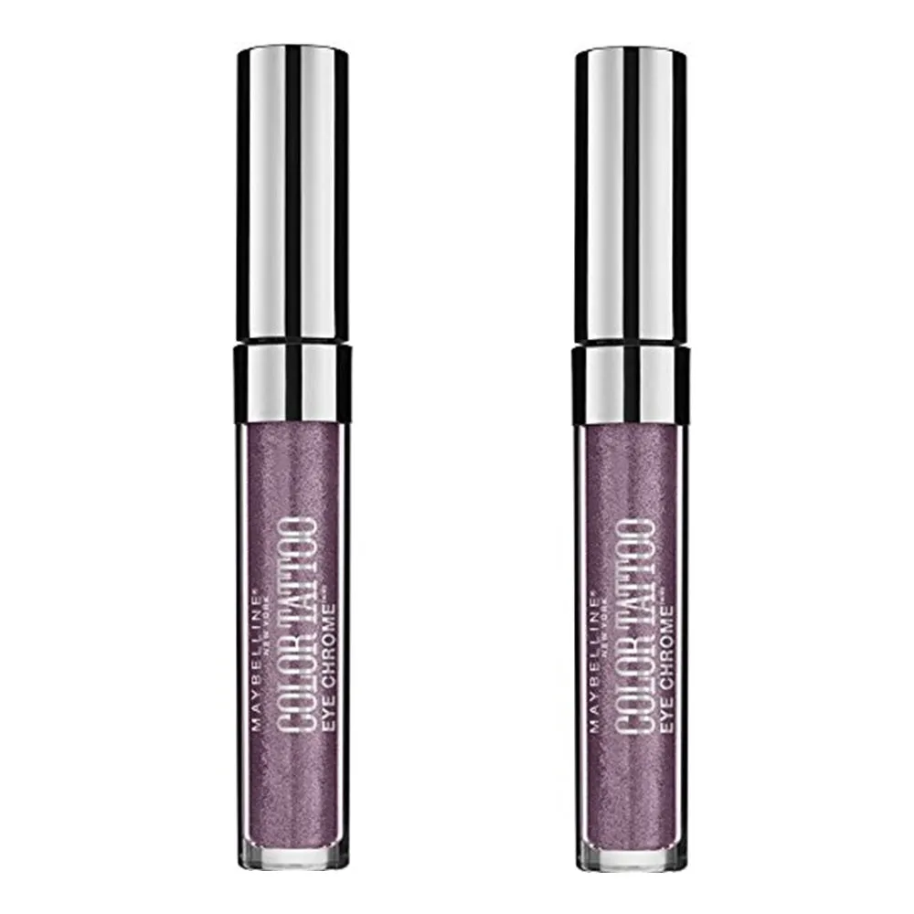 Pack of 2 Maybelline New York Color Tattoo Eye Chrome Eyeshadow, Sharp Purple 570