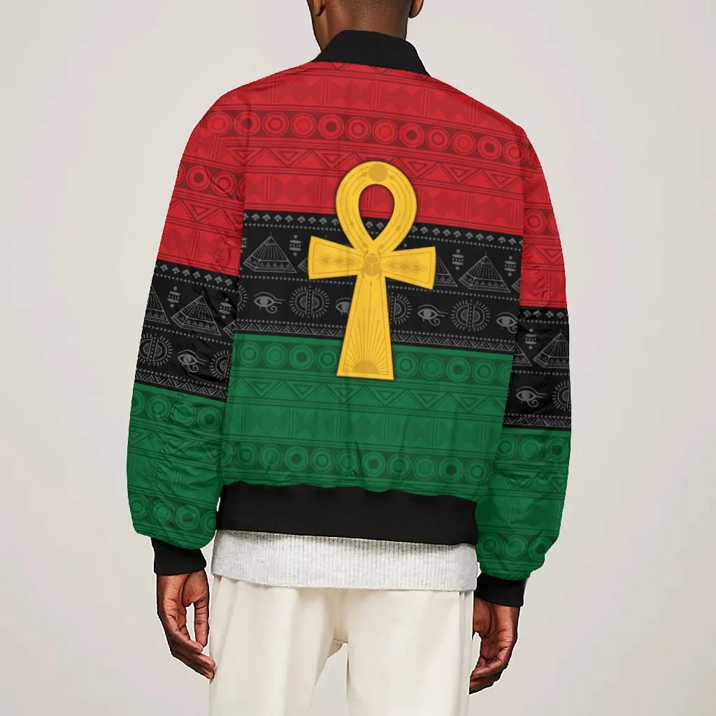Pan African Ankh Bomber Jacket Egyptian Cross DT02