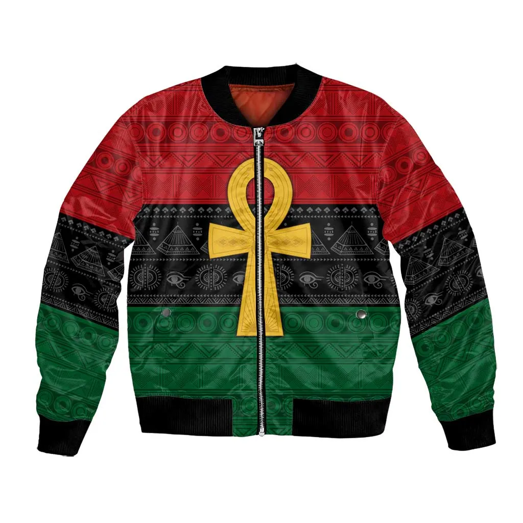 Pan African Ankh Bomber Jacket Egyptian Cross DT02