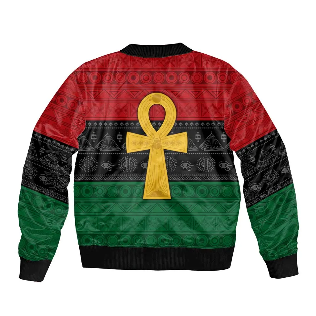 Pan African Ankh Bomber Jacket Egyptian Cross DT02