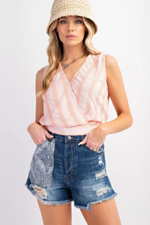 Patchwork Jean Shorts