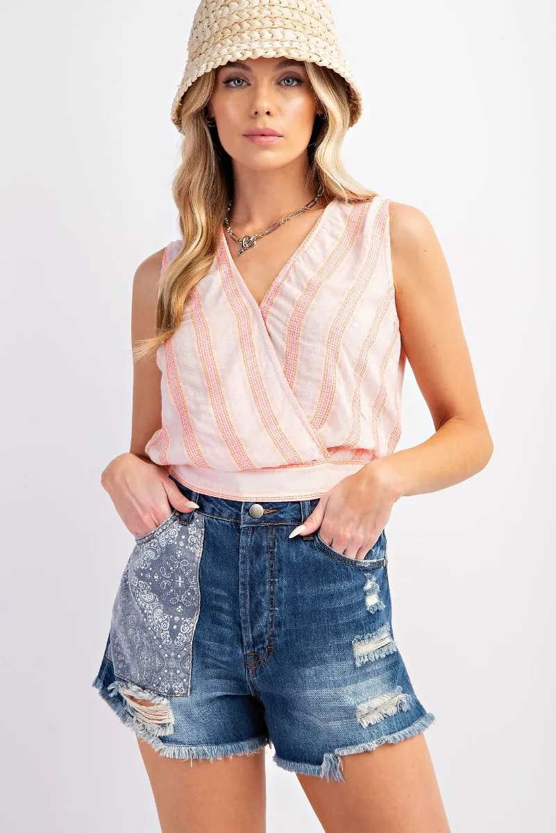 Patchwork Jean Shorts