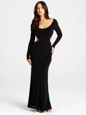 Pearl Chain Backless Fitted Maxi