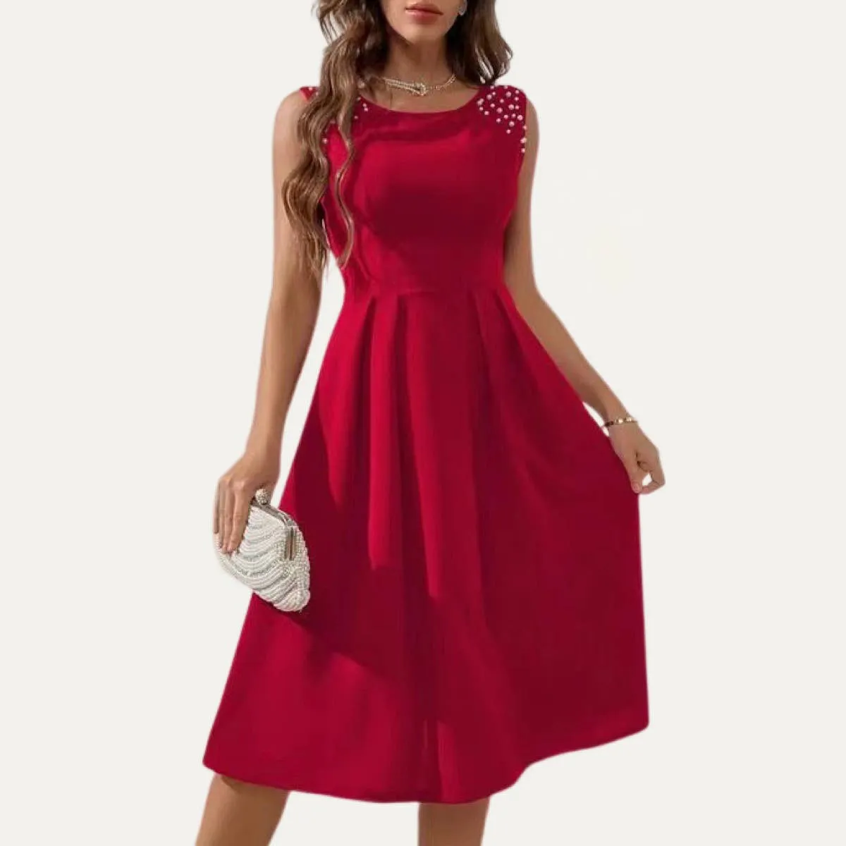 Pearl Sleeveless Mini Dress