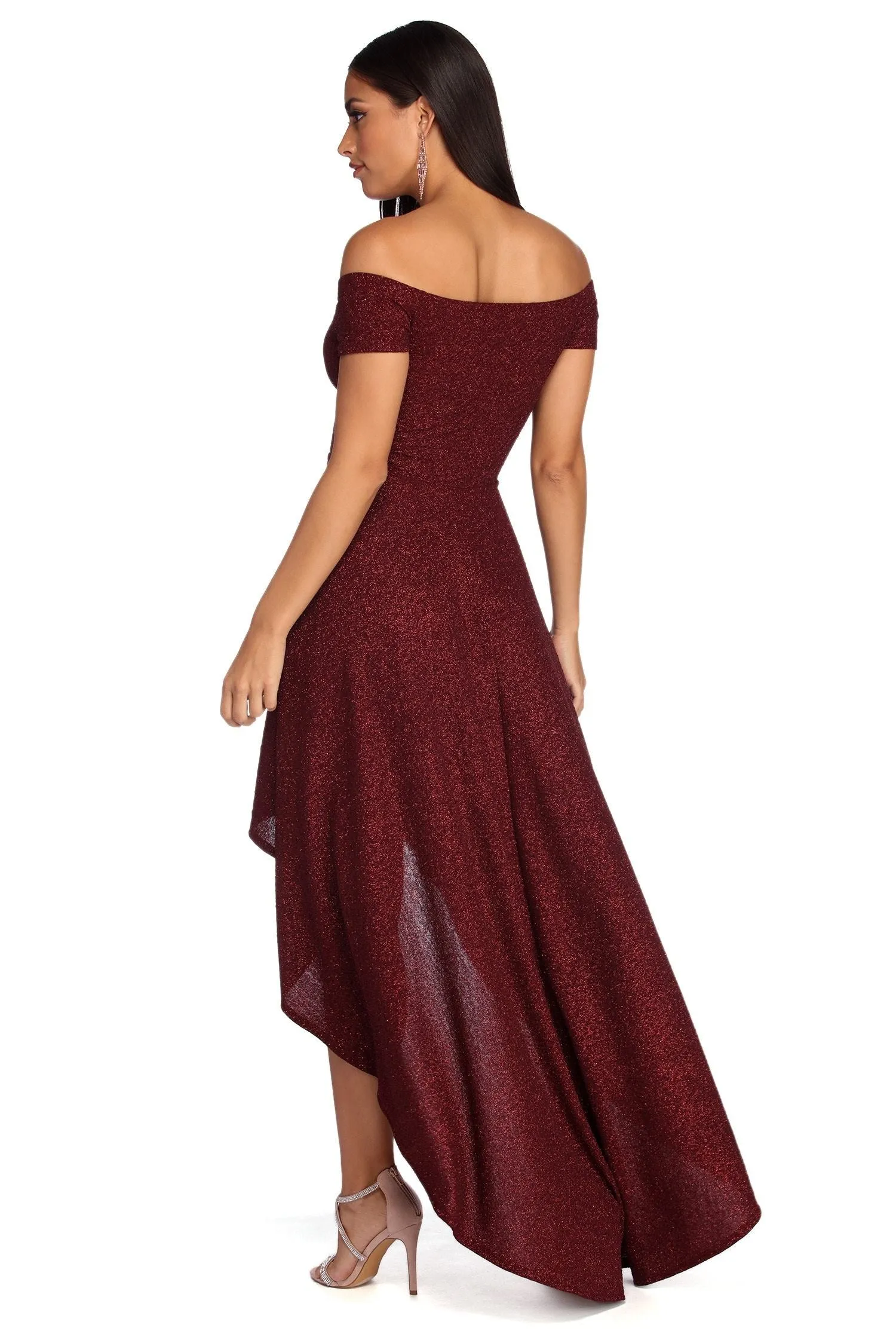 Penelope Glitter Formal Charming High Low Dress
